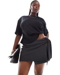ASOS - Asos Design Curve Textured Mini Skirt With Tie Detail - Lyst