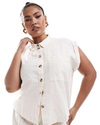 Vero Moda - Cropped Linen Shirt Co-Ord - Lyst