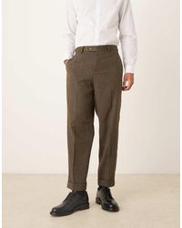 ASOS - Smart Relaxed Tapered Pants With Exposed Button And Turn-ups - Lyst
