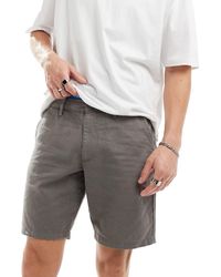 ASOS - Slim Regular Length Linen Shorts With Fixed Waist - Lyst