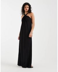 Vero Moda - Knot Detail Halter Neck Maxi Dress - Lyst