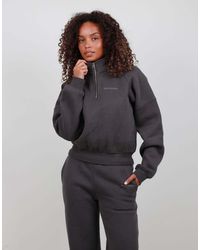 SIMMI - Half Zip Cropped Sweatshirt - Lyst
