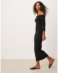 Glamorous - Off Shoulder Maxi Knitted Dress - Lyst