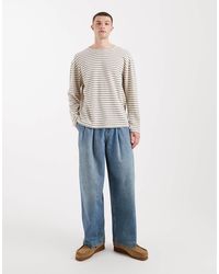 ASOS - Jean barrel à pinces - moyen délavé - Lyst