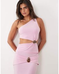 ASOS - Co-ord One Shoulder Top With Hardware Cutout Detail - Lyst