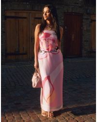 Abercrombie & Fitch - – trägerloses satin-maxikleid - Lyst