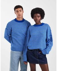 Collusion - Unisex Fluffy Striped Crew Neck Sweater - Lyst