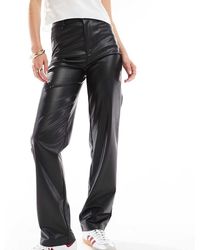 ASOS - Asos Design Tall Faux Leather Straight Leg Trousers - Lyst