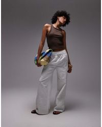 TOPSHOP - Eyelet Side Detail Tie Waist Pants - Lyst