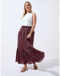 Yours Clothing - Polka Dot Tiered Maxi Skirt - Lyst