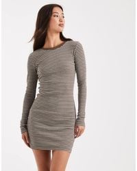 Brave Soul - Long Sleeve Jersey Mini Dress With Ringer Neckline - Lyst