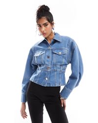 & Other Stories - Denim Jacket With Corset Waist And Extended Shoulder - Lyst