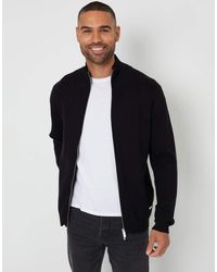 Threadbare - Zip-Through Funnel Neck Knitted Cardigan - Lyst