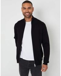 Threadbare - Zip-Through Funnel Neck Knitted Cardigan - Lyst