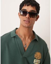 ASOS - Square Sunglasses With Smoke Lens And Chunky Black To Ombre Frame - Lyst