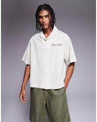 ASOS - – kastiges oversize-hemd aus seersucker - Lyst