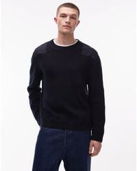 ARKET - Pure Wool Patch Crew Neck Knitted Jumper - Lyst