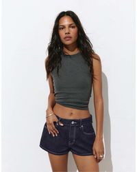 Pull&Bear - Bermuda en jean à taille basse - Lyst