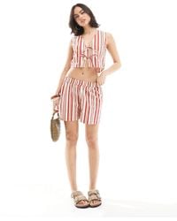 Wednesday's Girl - – gestreifte shorts im boxershorts-stil, kombiteil - Lyst