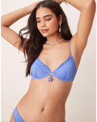 ASOS - Alice Lettuce Edge Underwired Bikini Top With Starfish Detail - Lyst