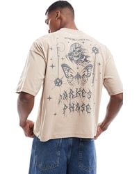 ASOS - Boxy Oversized T-shirt With Grunge Back Print - Lyst
