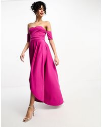 True Violet - Off Shoulder High Low Dress - Lyst