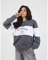 Brave Soul - Contrast Stripe Panel Crew Neck Sweatshirt - Lyst