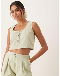 ASOS - Denim Vest Top With Button Front - Lyst