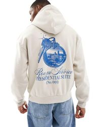 Bershka - Hoodie Met Grafische Print Op De Achterkant - Lyst