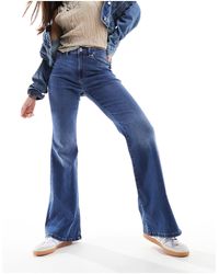 ONLY - Rose - jeans a zampa a vita alta lavaggio medio - Lyst