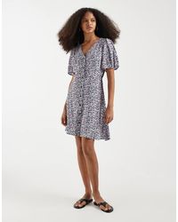 Vero Moda - Button Through Mini Skater Dress - Lyst