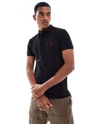 Polo Ralph Lauren - Slim-fit Pique Polo With Red Player Logo - Lyst