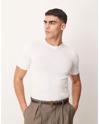 ASOS - Muscle Fit Lightweight Knitted Rib T-shirt - Lyst