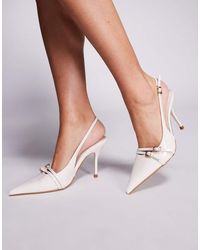 SIMMI - Marika Patent Buckle Detail Slingback Courts - Lyst