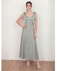 Maya - Tie-Shoulder Satin Maxi Dress - Lyst