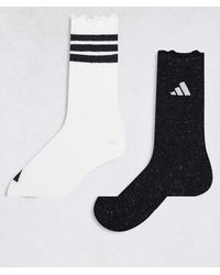 adidas Originals - Adidas Training 2 Pack Frilled Crew Socks - Lyst