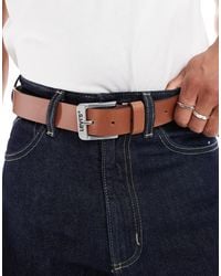 Levi's - Leather Logo Buckle Belt - Lyst