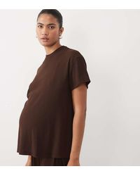 ASOS - Asos Design Maternity Lounge Mix & Match Lounge Rib Oversized Tee With Side Split - Lyst