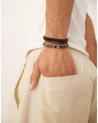 ASOS - Confezione Da 4 Bracciali Da Festival Misti Con Perline, Catenina E - Lyst