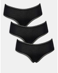 ASOS - 3 Pack Hipster Short With Lace Trim - Lyst