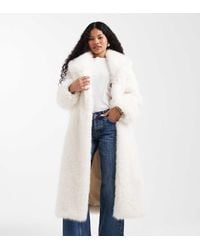 ASOS - Asos Design Petite Longline Belted Faux Fur Coat - Lyst