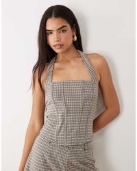 ASOS - Mix & Match Brushed Halterneck Corset Top - Lyst