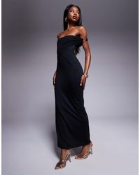 ASOS - Cut Detail Bandeau Maxi Dress With Gold Hardware Detail - Lyst