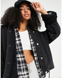 sherpa lined denim jacket womens