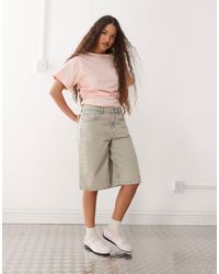 Reclaimed (vintage) - T-shirt à encolure bateau et taille cintrée avec détails froncés - pastel - Lyst