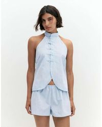 Pull&Bear - Striped Halter Top With Toggles - Lyst