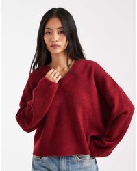 ASOS - Knitted Boxy V Neck Jumper - Lyst