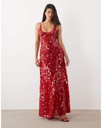 ASOS - Disc Scatter Sequin Scoop Neck Maxi Dress - Lyst