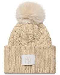 KTZ - Womens Ny Yankees Cable Knit Pom Wide Cuff Beanie - Lyst