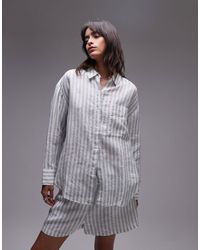 Tommy Hilfiger - – oversize-hemd aus leinen - Lyst